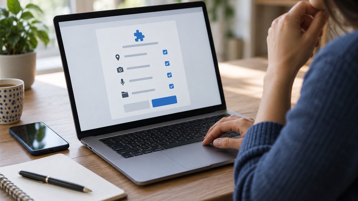 Personne examinant les autorisations d’une extension sur un ordinateur portable avant son installation